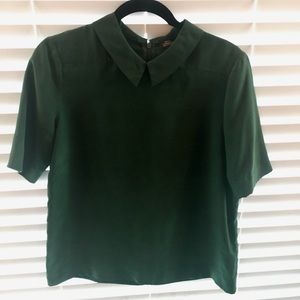 Kate Spade Saturday 100% silk collared shirt